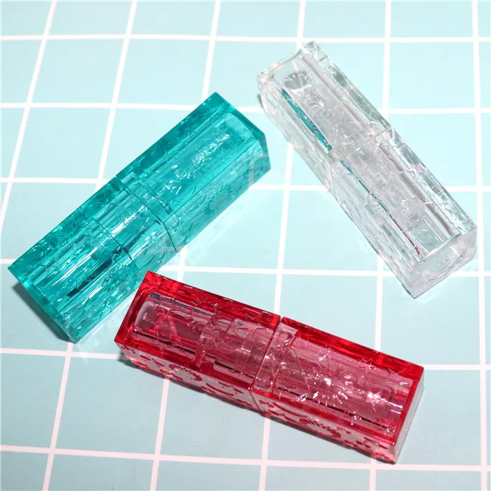 

10/30/50pcs 12.1mm Clear Square Empty Lipstick Tubes, Red Plastic Professional Lip Balm Container, Green Lip Rouge Subpackage