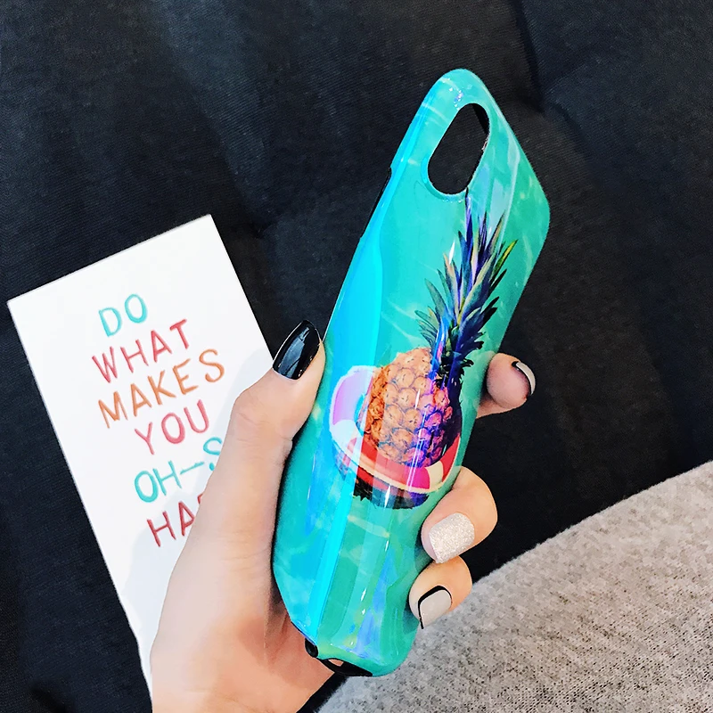 LOVECOM Blu-Ray чехлы для iPhone XR XS Max X 6 6S 7 8 Plus милый фруктовый персиковый ананас арбуз