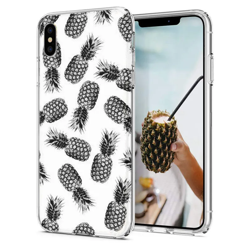 Soft Phone Case For iPhone X XS XR Covers TPU Colorful Flower Flora Pig Painted Fundas 7 8 plus Max M007 |