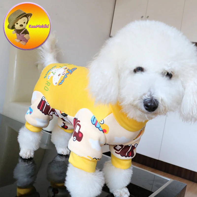 Крышка живот теплые зимние собак Бишон Одежда Pet Комбинезоны для комбинезон