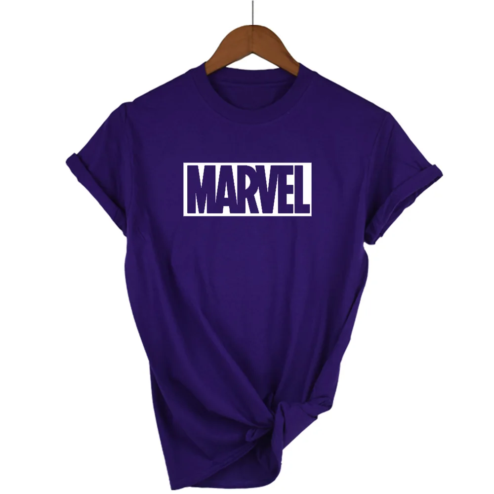 Disney Marvel логотип печатается футболки хлопчатобумажная женская футболка одежда 2019