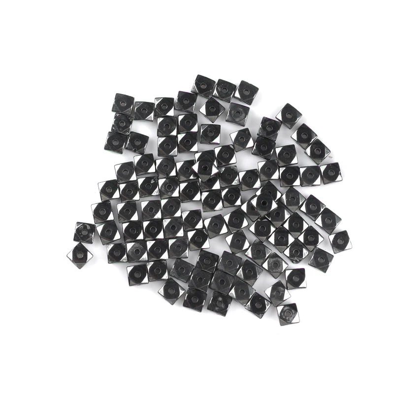 Nature stone Black Hematite Beads 4mm 96Pcs Cube Faceted shape Loose For DIY Jewelry Necklace Bracelet Making Accessories | Украшения и
