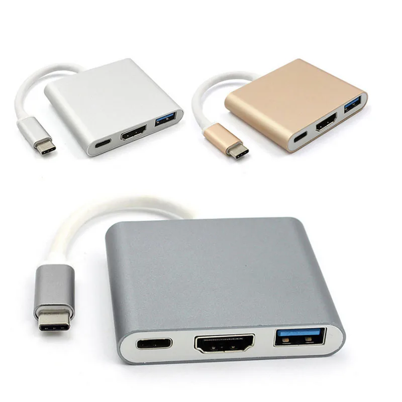 5 шт. Type C USB 3 1 to 4K HDMI USB3.0 адаптер 3in1 концентратор для Apple Macbook