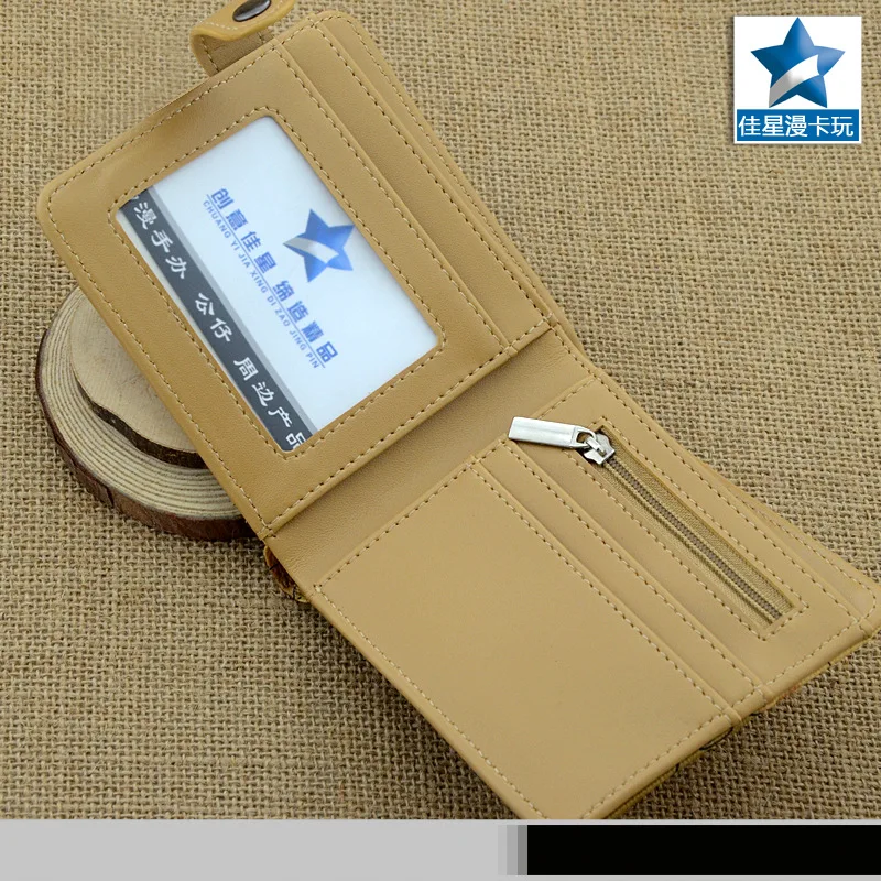 

Brown Anime One Piece Horizontal Wallet/the WANTED Roronoa Zoro Short Purse With Button