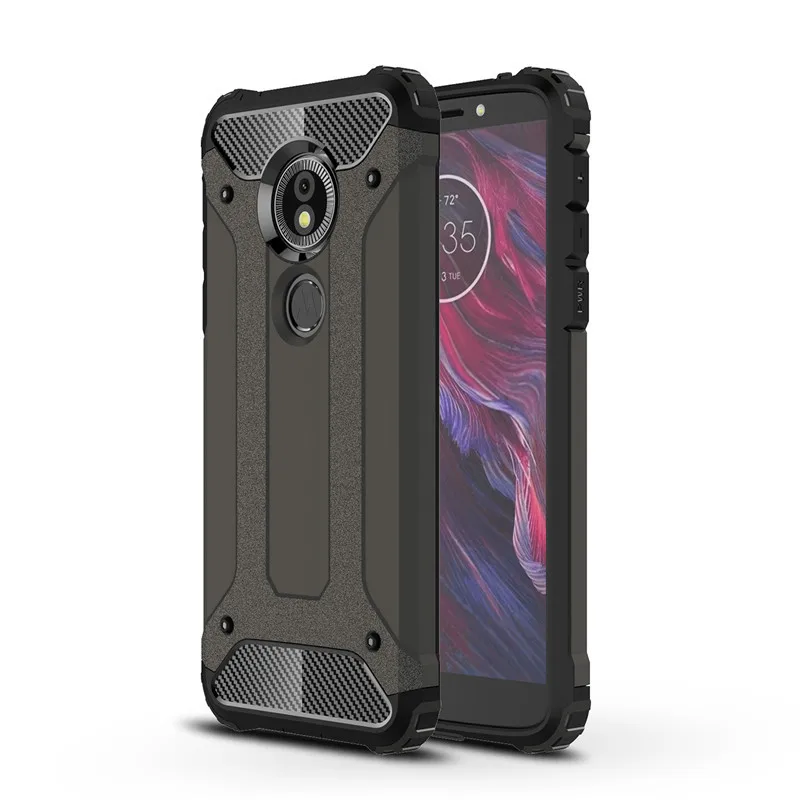 Противоударный чехол для Motorola Moto G6 G5 G5S E5 G4 Plus Z Play Force G3 E3 M TPU+ PC Гибридный армированный силиконовый чехол из углеродного волокна