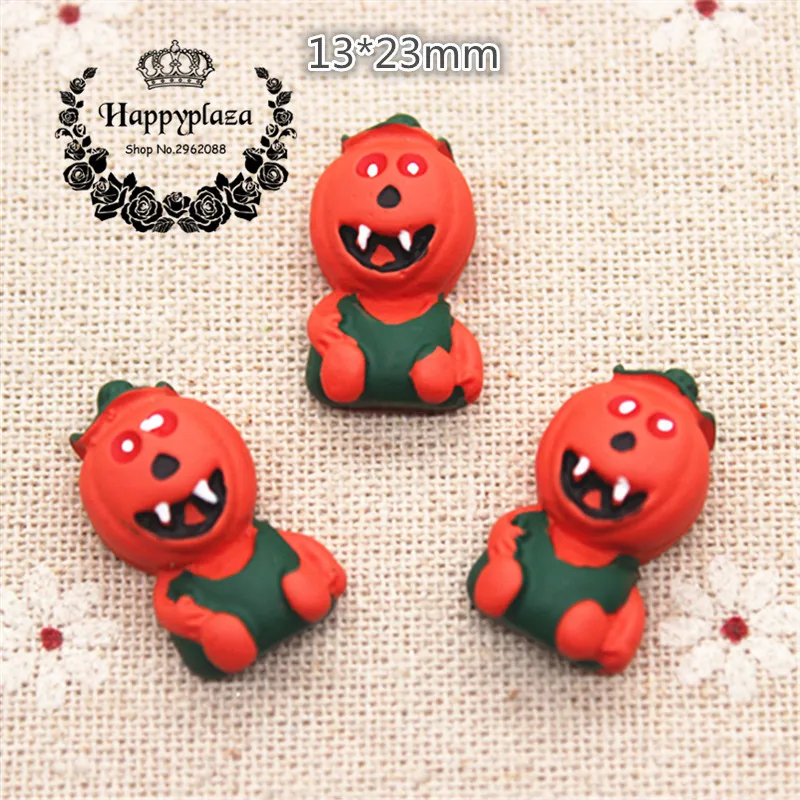 

10pcs Resin Flatback Cabochon Halloween Pumpkin Vampire Miniature Art Supply Decoration Charm Craft DIY,13*23mm