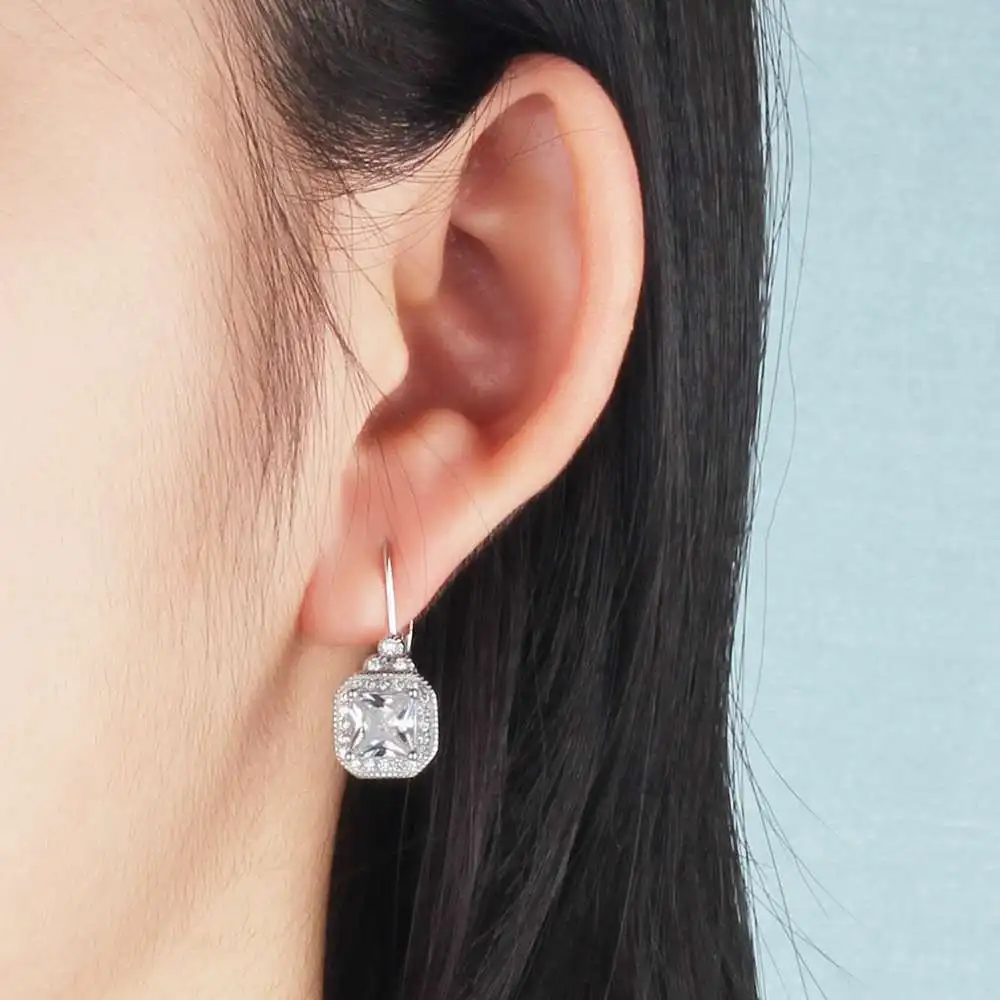 Женские серьги кольца из серебра 925 пробы с фианитом|hoop earrings|earrings forearrings for women |