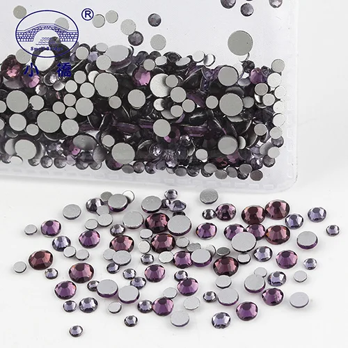 Deep purple Ss6-Ss16 3D круглые смешанные Стразы для одежды для украшения ногтей 1440 Pz Кристаллы с плоской задней частью аппликация каменные Стразы X016 - Цвет: Deep purple