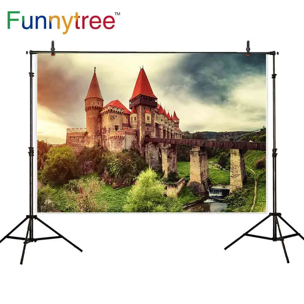 

Фотофон Funnytree для фотостудии замок фарий сказка винтажная природа сцена растительная фотография Фон фотобудка для фотосессии