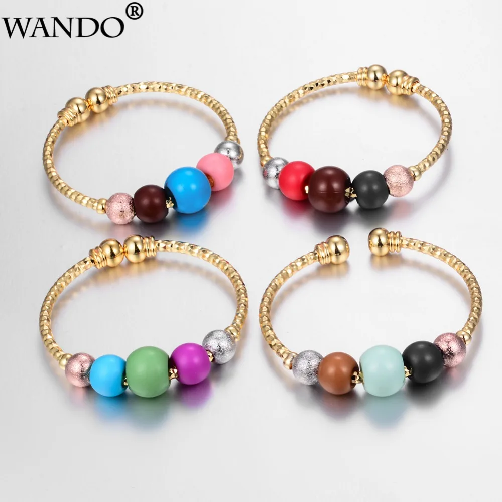 Wando 4 шт детские браслеты для девочек милый золотой браслет Талисман из бусинок