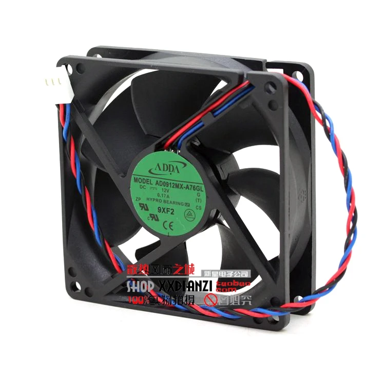 Оригинальный ADDA AD0912MX A76GL DC 12V 0.17A 3 Провода Сервер площадь Вентилятор
