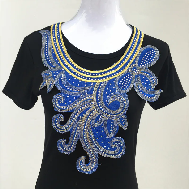 1 шт. большой роскошный ошейник стразы горячей фиксации с Африканским кружевом