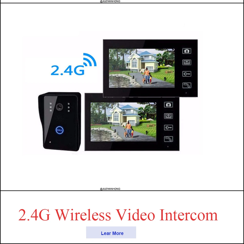 2,4G Беспроводная 1MP CCTV камера наружная ИК камера Крытая 7 дюймов Цветная lcd полный набор видео домофон и система наблюдения