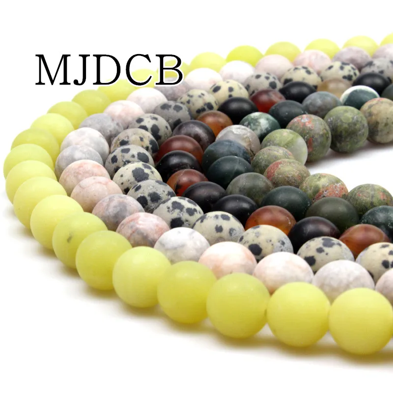 MJDCB круглые матовые Агатовые Бусины Jaspe r кварц натуральный камень для DIY ожерелья