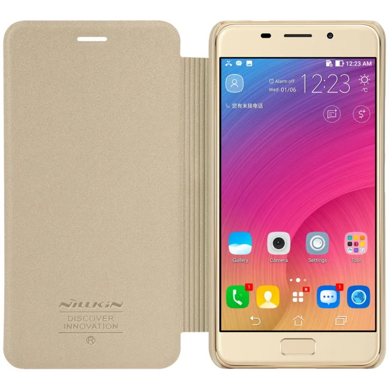 Золотой Asus Zenfone 3S Max ZC521TL чехол Asus Zenfone 3S Max ZC521TL кожаный чехол NILLKIN Sparkle из искусственной кожи чехол флип-чехол для телефона - Цвет: Золотой