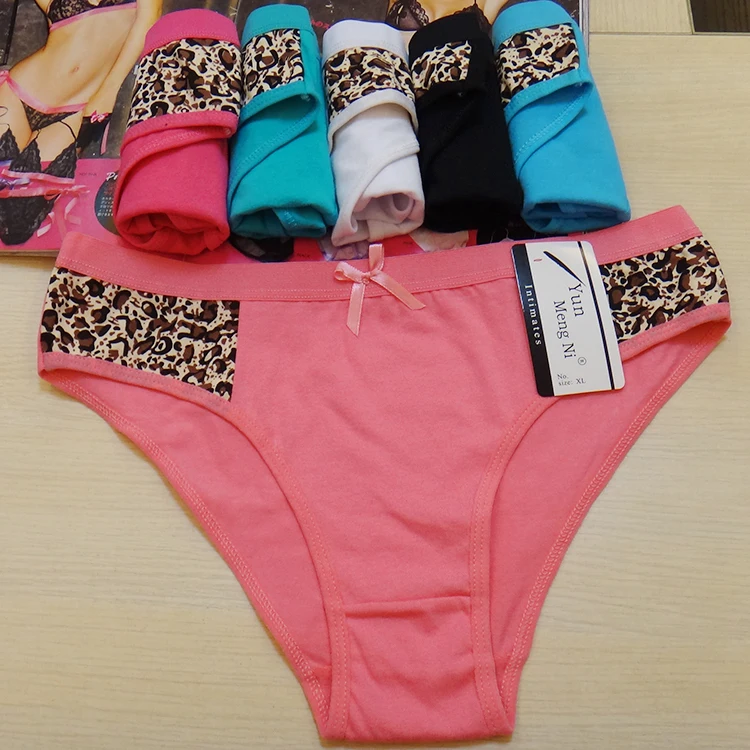 Акция леопардовый Хлопок бикини короткие женские трусики растягивающиеся