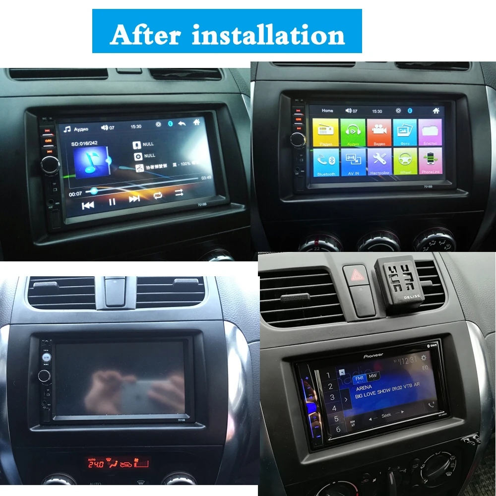 Двойной Din фасции для SUZUK SX4 Fiat Sedici Радио DVD приборной панели стерео панель тире Монтажная Установка отделка комплект рамка