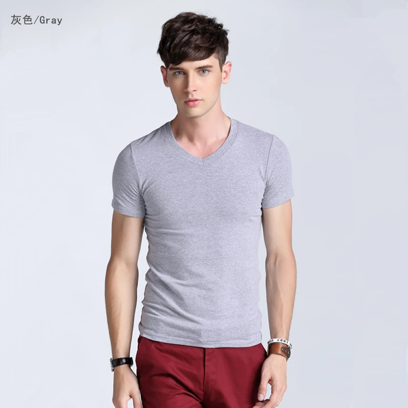 2020 хит! Новые мужские летние футболки повседневные облегающие стильные с v