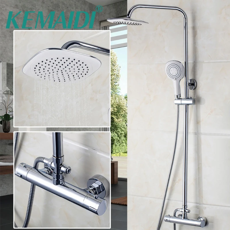 Смеситель для душа KEMAIDI хромированный термостатический настенный|thermostat faucet|shower
