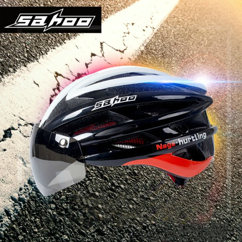 Шлем велосипедный SAHOO ультралегкий с очками 2018|bicycle helmet|bike helmetcasco ciclismo |
