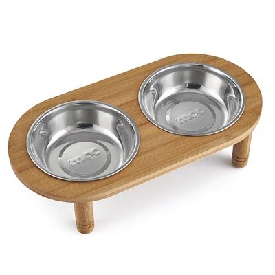 stainless steel Первоклассная кормушка для собак и кошек, двойная миска, приподнятая подставка, поставляется с двумя дополнительными мисками из нержавеющей стали, идеально подходит для собак - Цвет: stainless steel