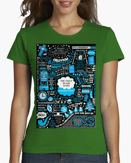 Brand clothing Promotion t-shirt женщин Коллаж Bajo la misma эстрелла девушка короткий О шеи Печати