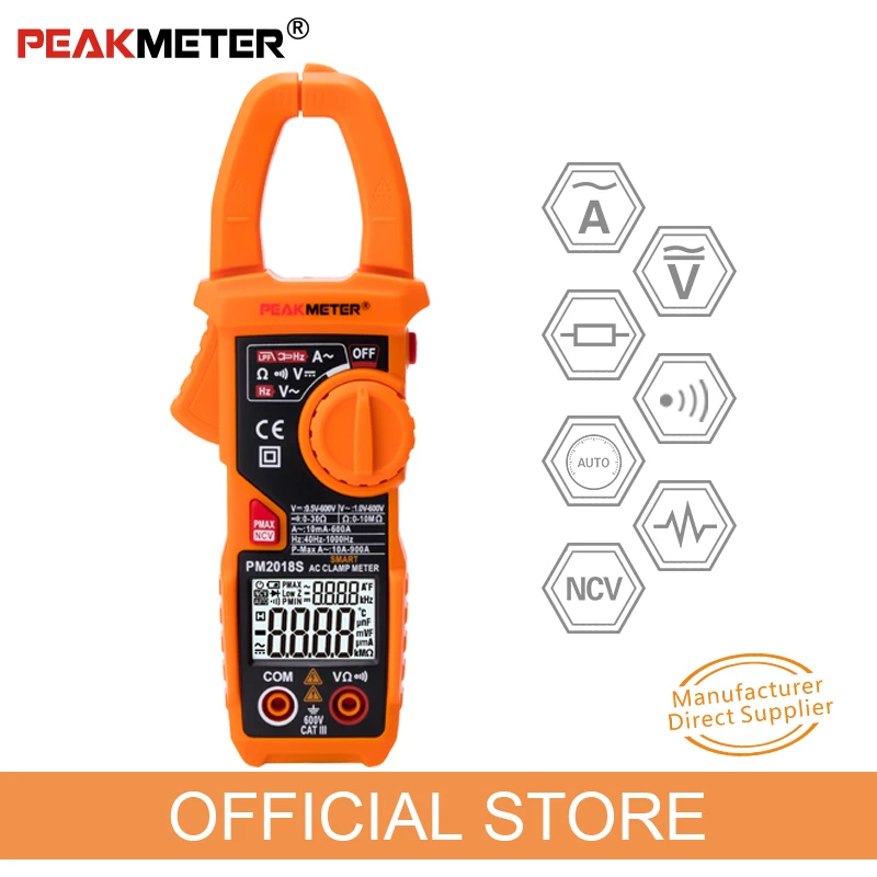Умный измеритель зажимов PEAKMETER PM2018S портативный цифровой мультиметр переменного