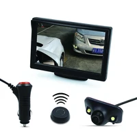 car wireless button control Diy install blind spot detecion side view camera+5"HD parking monitor DVD detection visible system
