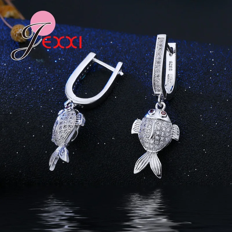 Модные вечерние серьги с подвеской в виде животных модные милые золотые рыбки