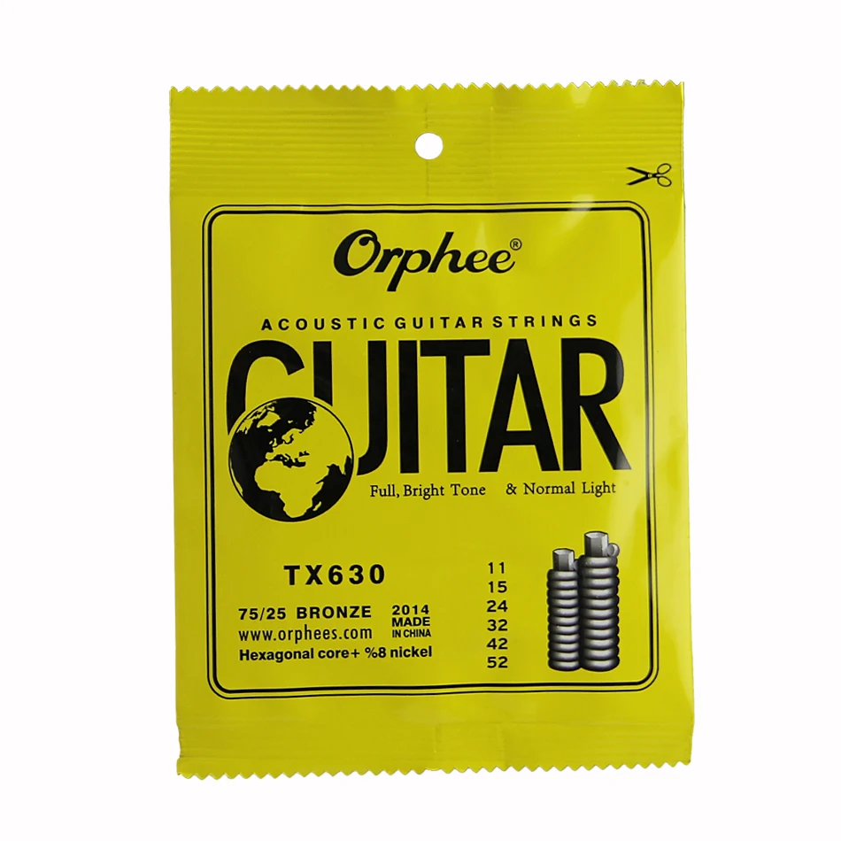 

Orphee TX630 (011-052) полный яркие тона и нормальный светильник струны народной гитары Комплект 6 шт./компл. акустических гитар, аксессуары