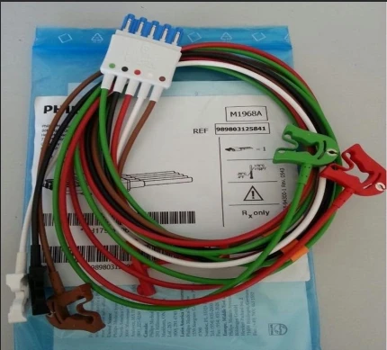 Оригинальный Новый 5leadset кабель для philips 5 lead ECG cable AHA Clip M1968A набор leadwire с зажимом 100
