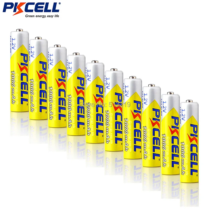 12 шт., аккумулятор PKCELL NIMH AAA 1000mah 1,2 v 3A, никель-металл-гидридные аккумуляторы, 1000 круг для фонарика, игрушки для камеры