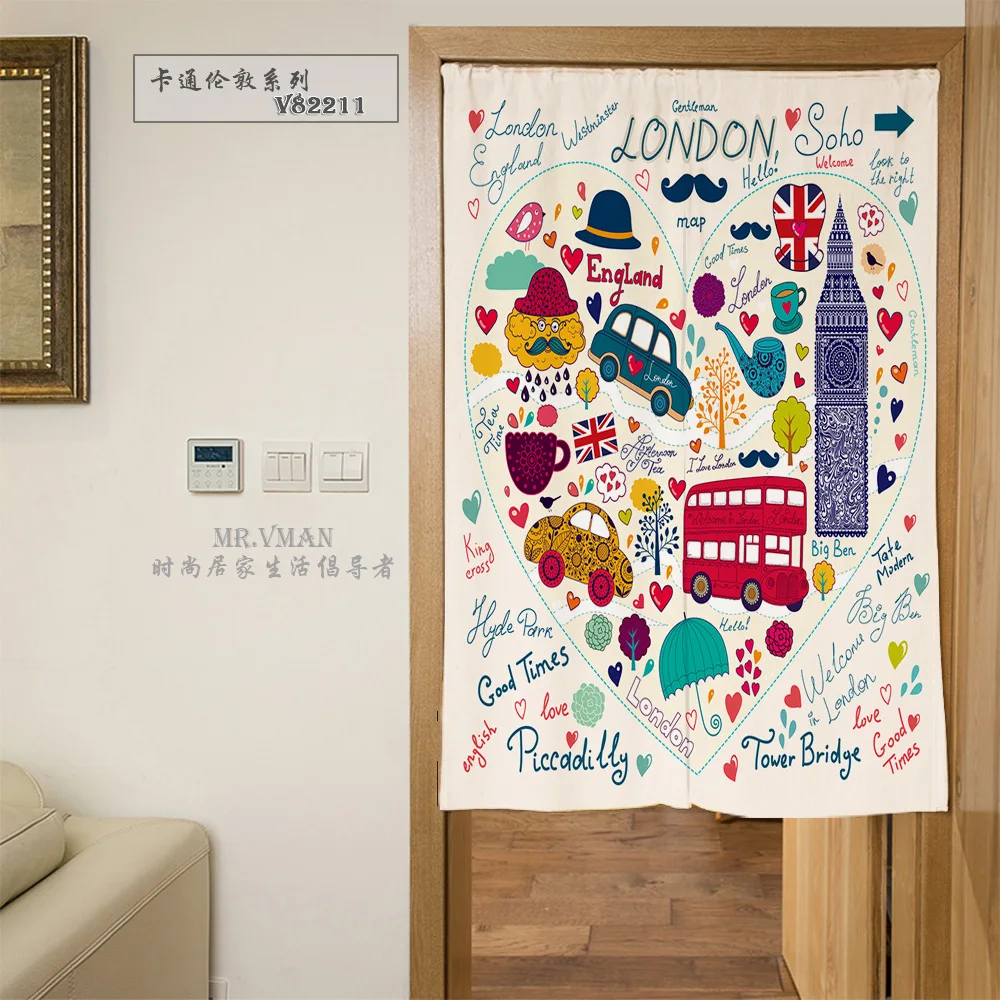 Красивая занавеска s красочная лондонская серия цифровая печать дверная из