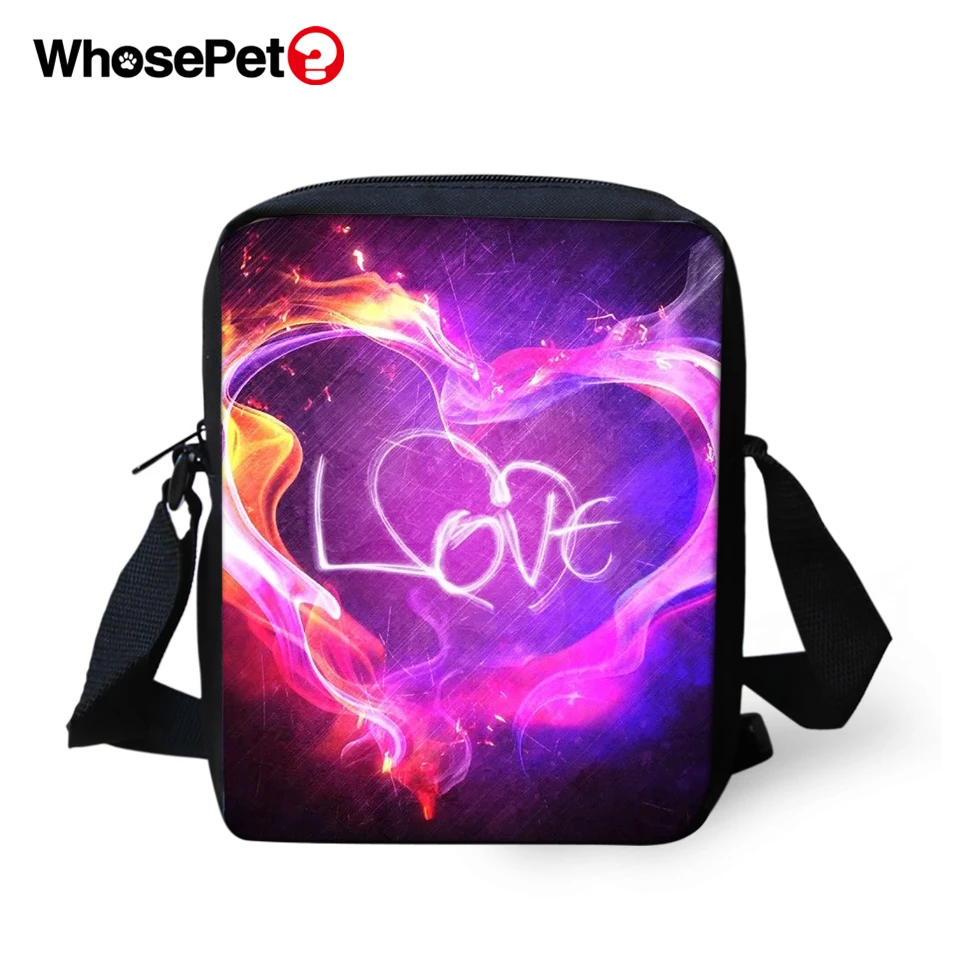 WHOSEPET Women Messenger Bags Love Heart Pattern Cross Body Flowers Girls Shoulder Flaps Small Purse Phone Coin | Багаж и сумки