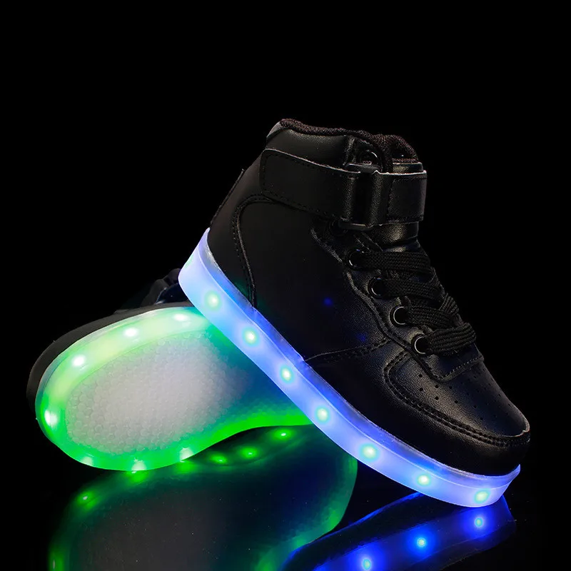 2017 new Slippers Led Kids Lighting Up Shoes Girls Boys Children with Light USB Luminous Sneakers Glowing White | Детская одежда и