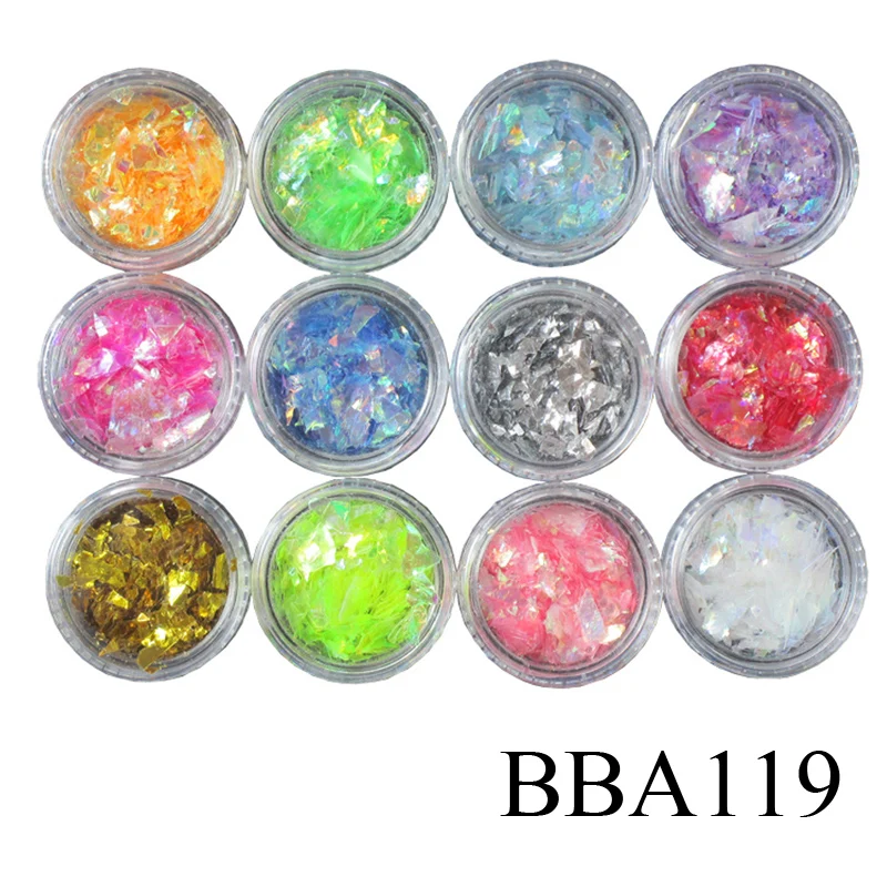 BBA119 Addfavor блеск для ногтей Порошковая голографическая Звезда Луна Радужные Блестки хлопья гвоздь художественные украшения аксессуары Маникюр для ногтей - Цвет: BBA119