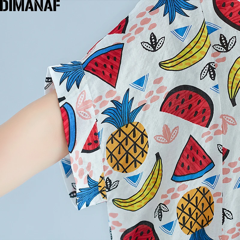 DIMANAF Для женщин пляжное платье Лето Плюс Размеры белье Kawaii фруктов женский