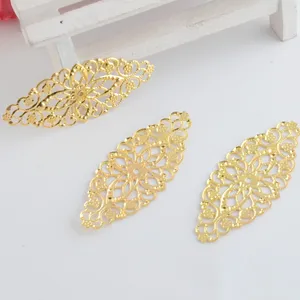 Бесплатная доставка, розничная продажа, 25 шт., филигранные цветочные обертки разъемов, металлические поделки, подарочные украшения, фурнитура сделай сам, 60x26 мм