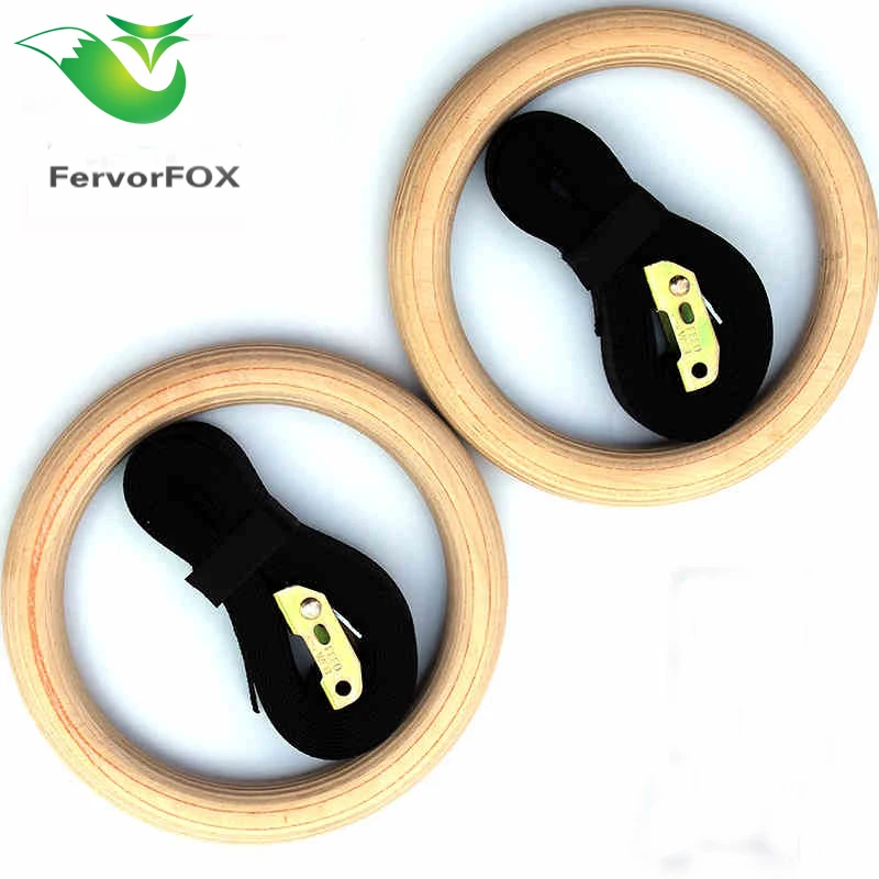 FervorFOX 1 пара/лот деревянный &quotПортативный гимнастические кольца для гимнастики