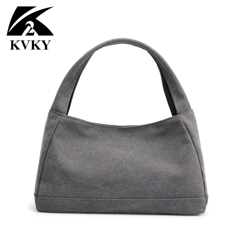 Сумка KVKY женская холщовая маленькая повседневная с верхней ручкой мини сумка