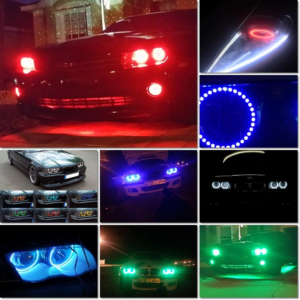 1 комплект RGB Led ангельские глазки для BMW E30 E32 E34 3 5 7 серия фар с 4 шт 120 мм Halo кольцами