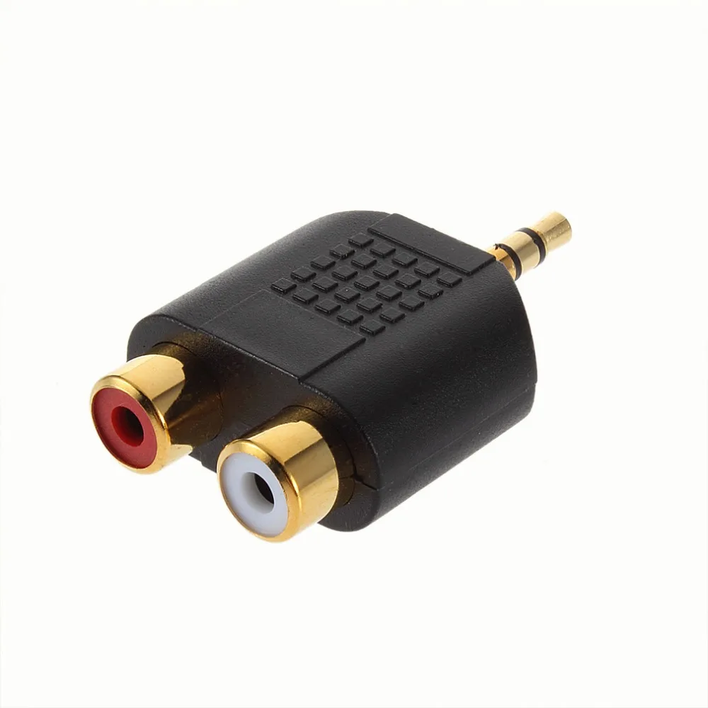 

Dropshipping Gold-plated 3.5mm Stereo Plug to 2RCA(Red+White) Female Connector Adapter Top Sale