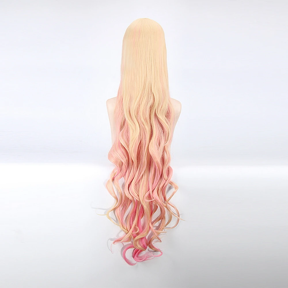 Парик для косплея Macross F Sheryl Nome полная челка 120 см женщин блонд розовый Омбре