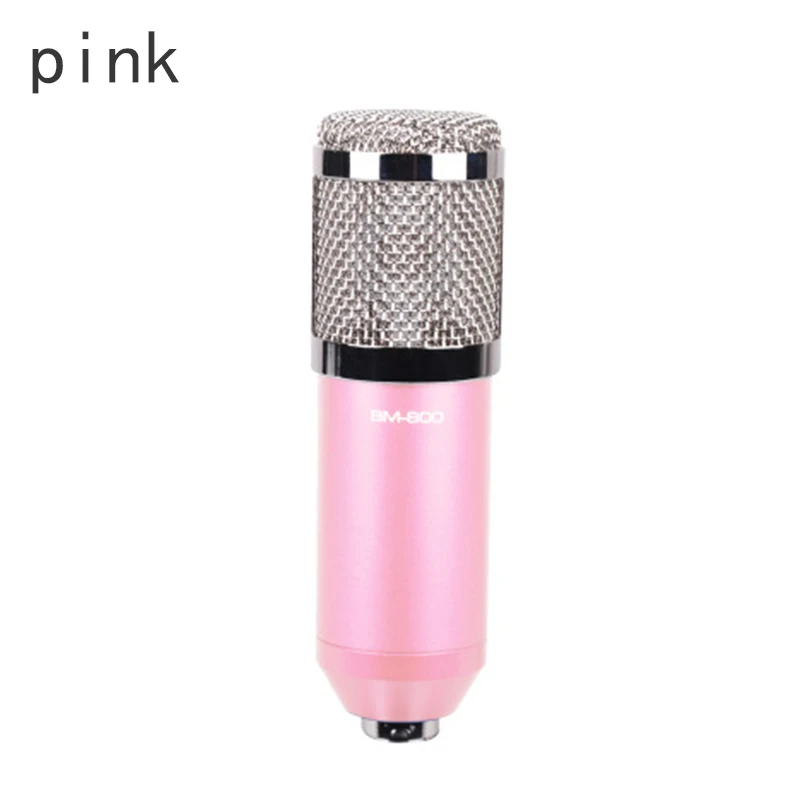 pink BM800 Mikrofon конденсаторный звукозапись BM 800 микрофон с ударным креплением для радио braodcasing поет и записывает KTV караоке - Цвет: pink