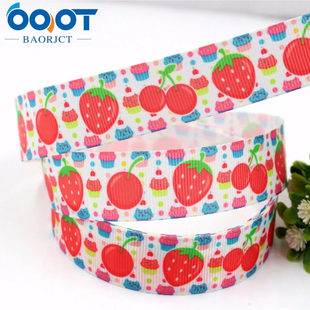 OOOT BAORJCT 175051 22 мм 10 ярдов фрукты ленты Термальность с печатным рисунком grosgrain
