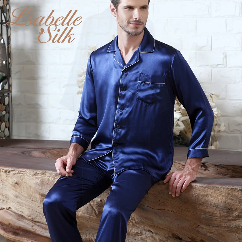 2019 Новинка 100% натуральные шелковые пижамы мужские Мужская пижама Пижама ночной