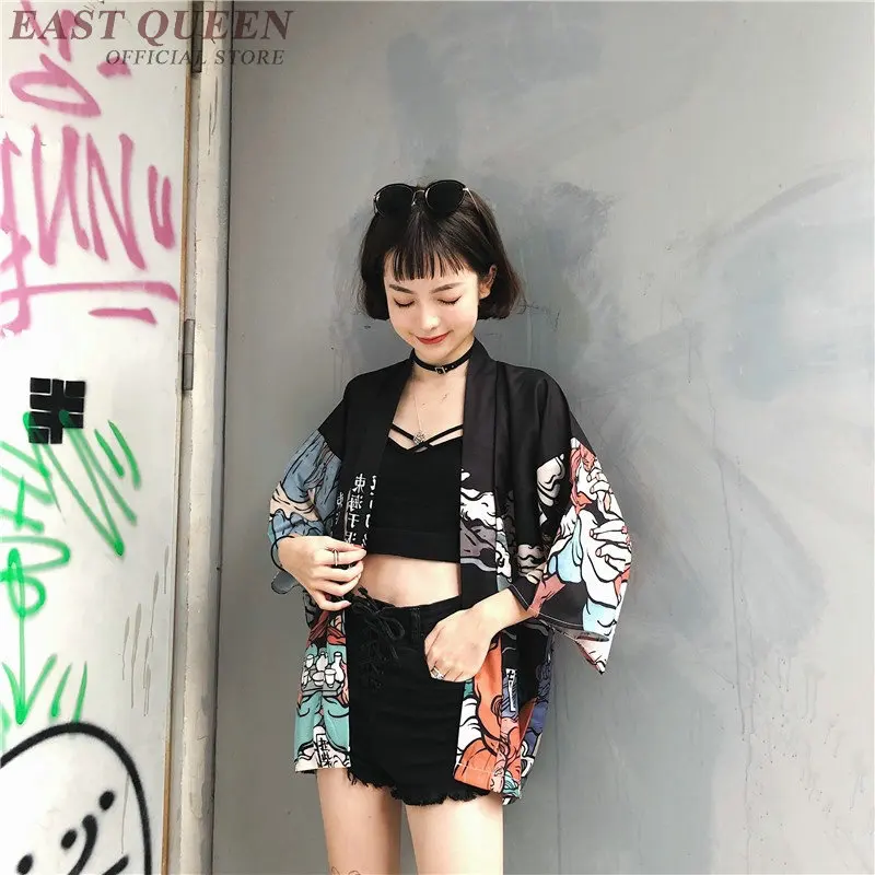 Для женщин s Топы и блузки harajuku kawaii рубашка японский уличная наряд кимоно кардиган женский юката блузка Для женщин AA001