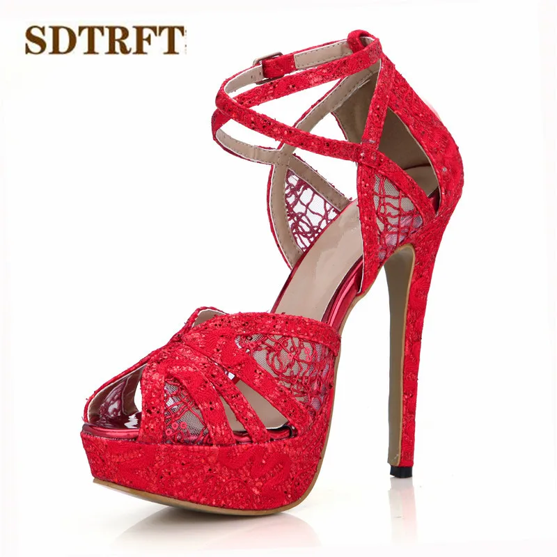 

SDTRFT/zapatos mujer; Женские летние сандалии на платформе; Туфли на тонком каблуке 14 см, с открытым носком; Свадебные туфли; Женские туфли-лодочки с п...