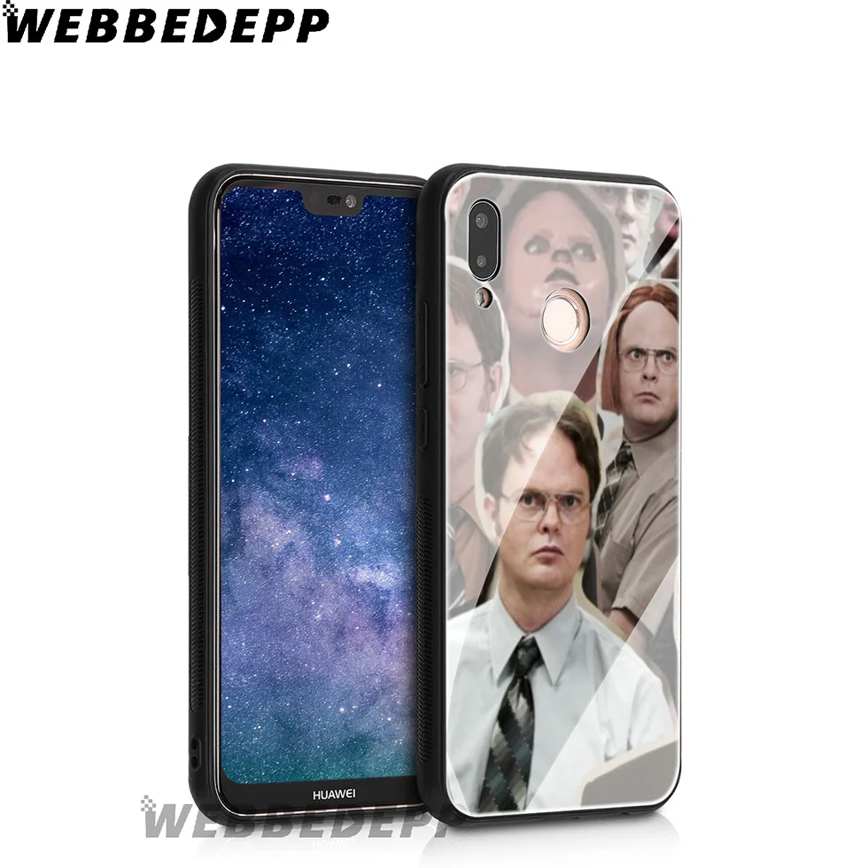 WEBBEDEPP The Office Tv Shows Tempered Glass Case for Huawei Mate 20 P20 P10 P Smart 2019 2018 &amp Honor 10 9 8X 7A Lite Pro |