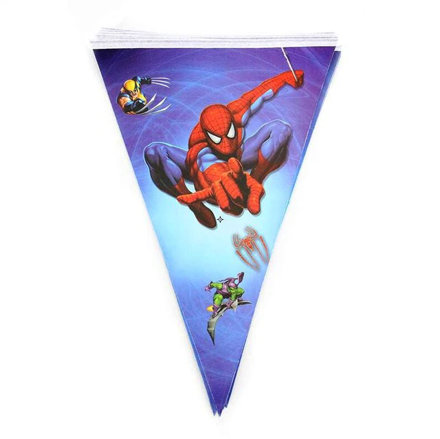banner 1set 29*40 см Рисунок человека-паука, тематическая бумага Pinata для детей, детские вечерние игрушки для игр, декор для дня рождения, подарочные пакеты с днем рождения pinata - Цвет: banner 1set